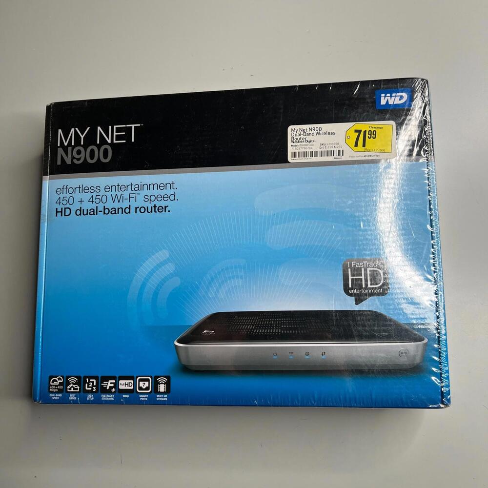 WD My Net N900 Dual‎ Band Wireless Router 450+450 Mbps FastTrack HD New Sealed